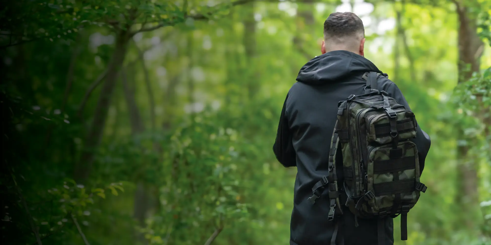 Tactical Pack in Woods Midnight Woodland Camo Transport Bag