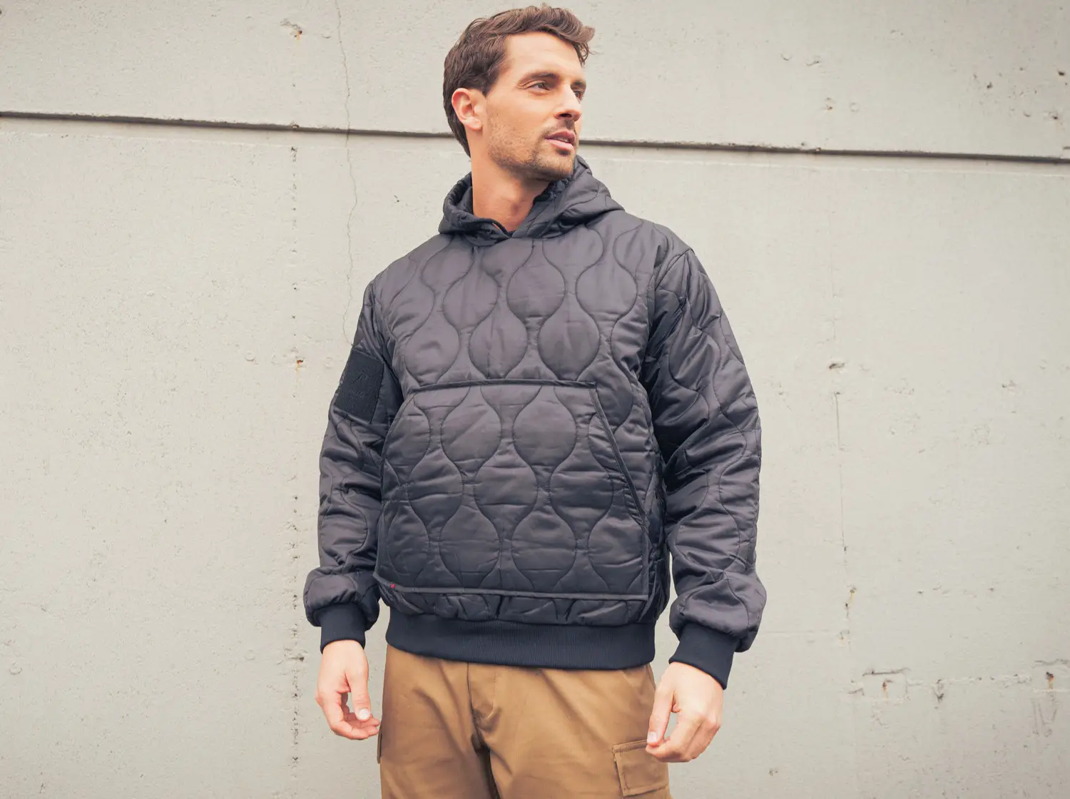 Black Quilted Woobie Sweatshirt