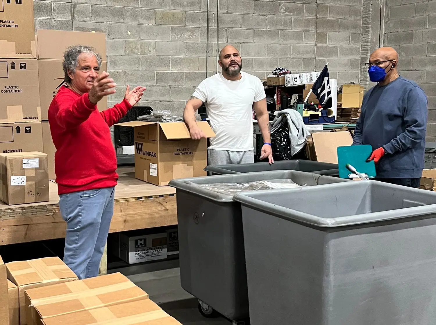 Howard Somberg instructing the warehouse