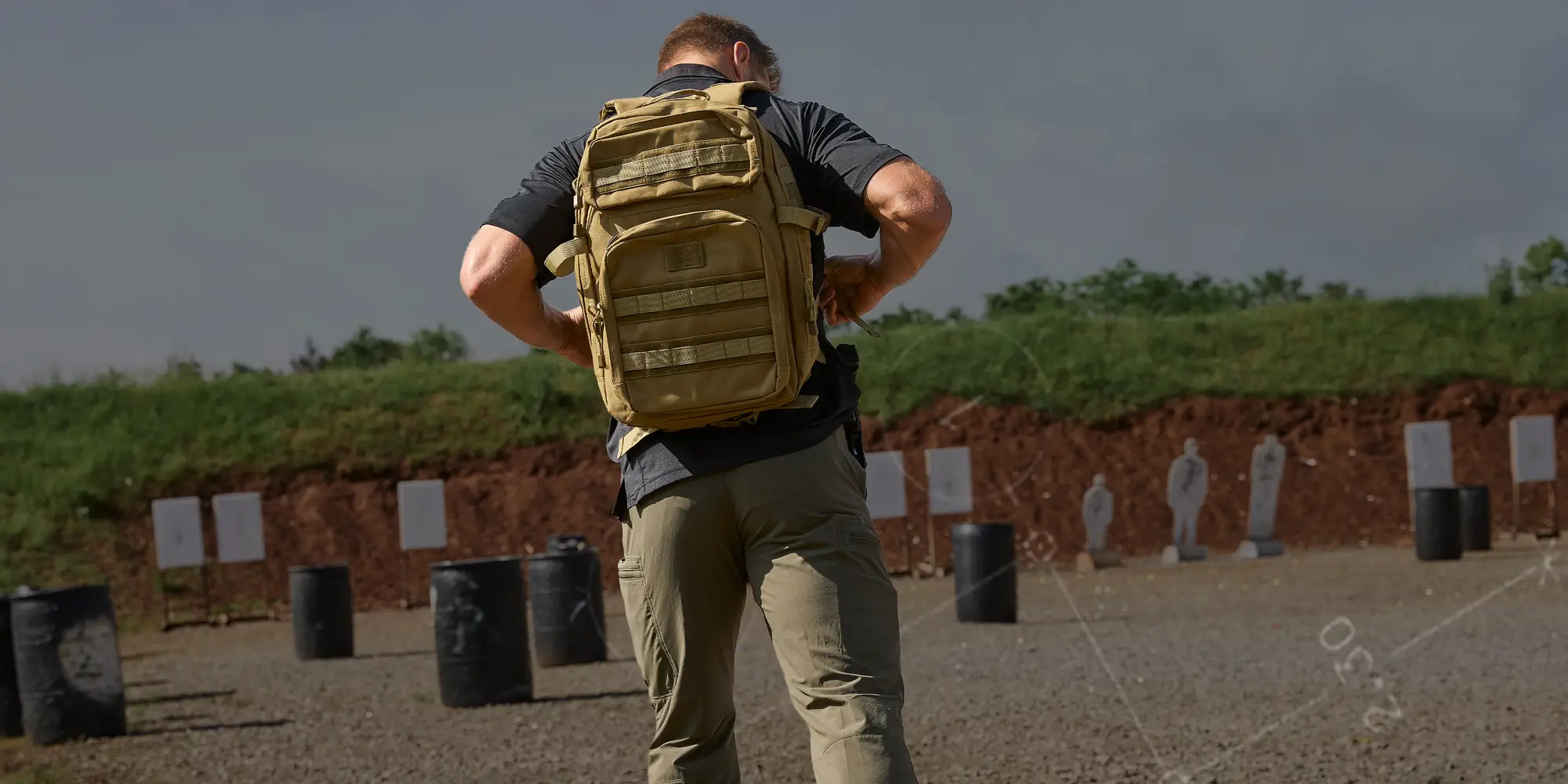 man with tactical pack