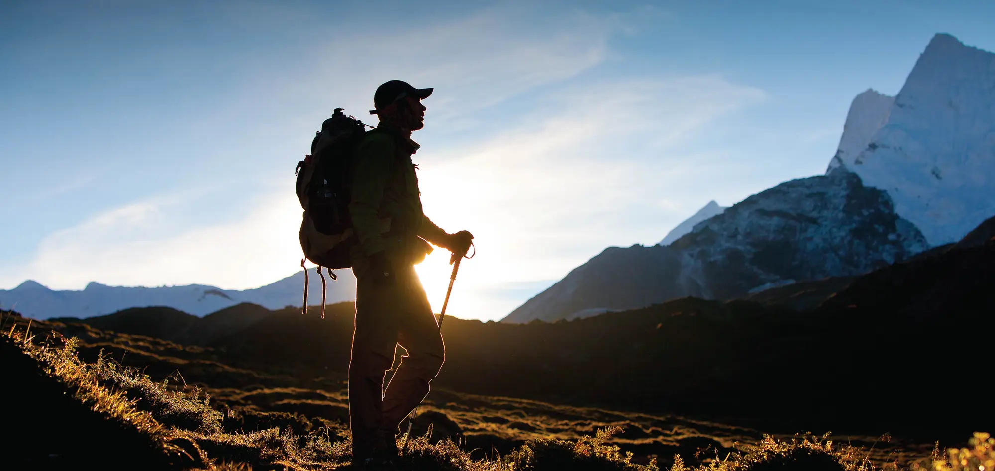 Hero Banner of man hiking 