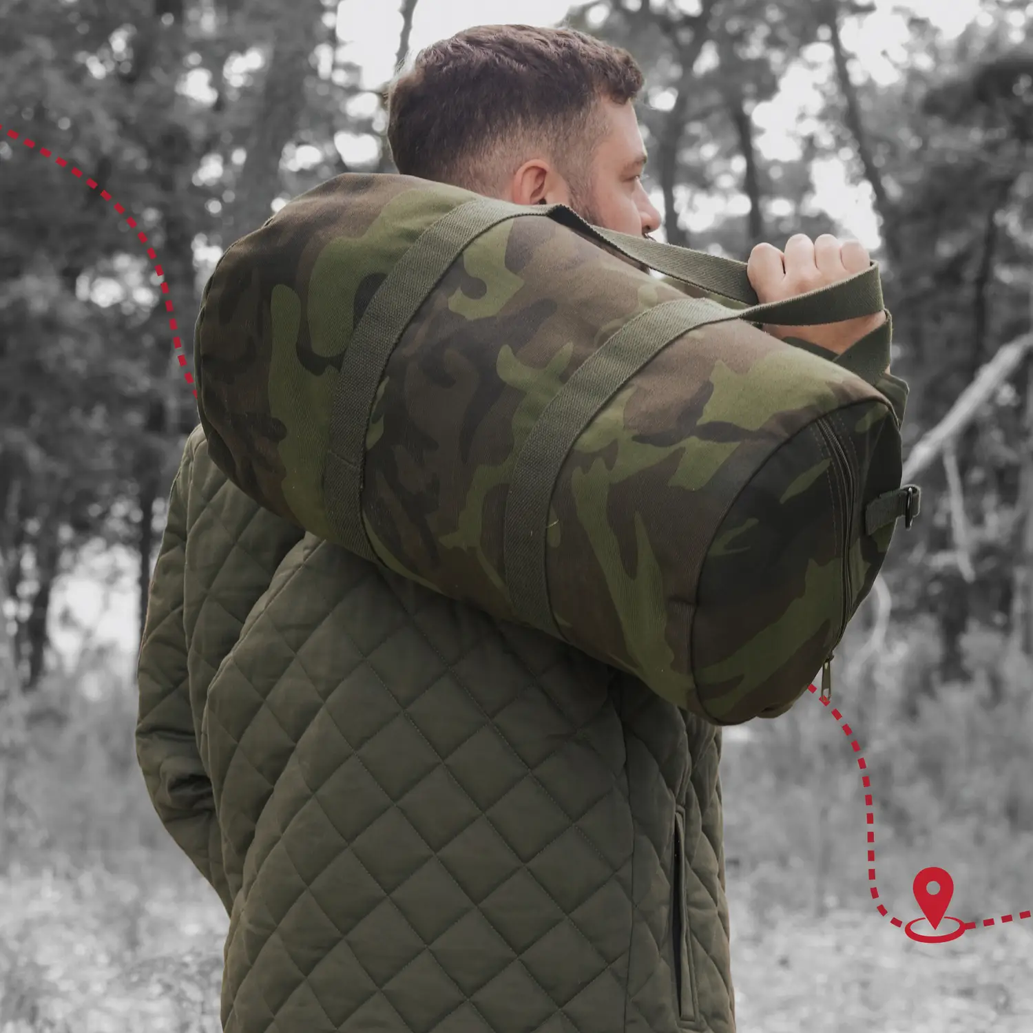 Green map with red bxo