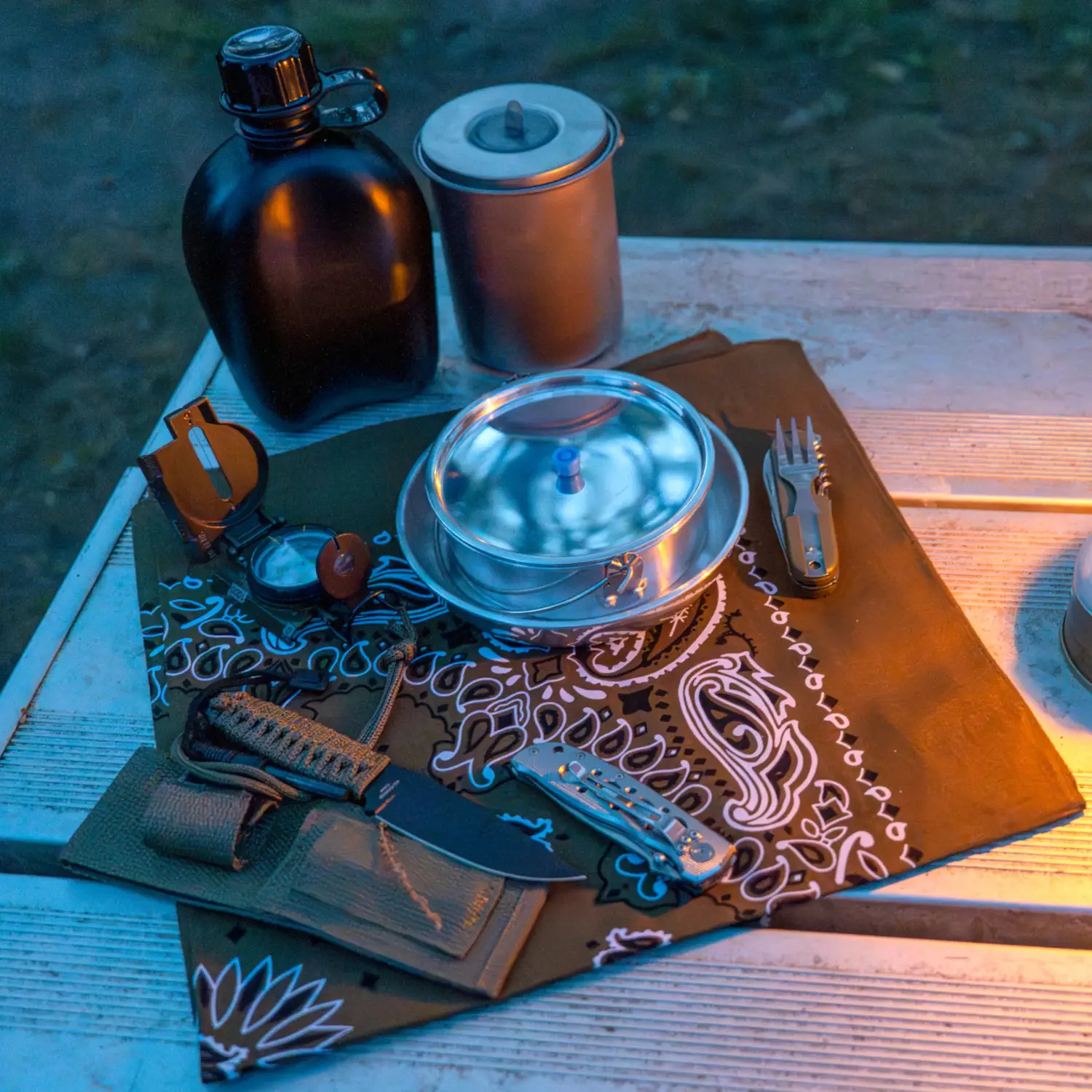 Camping Gear Laid out on table