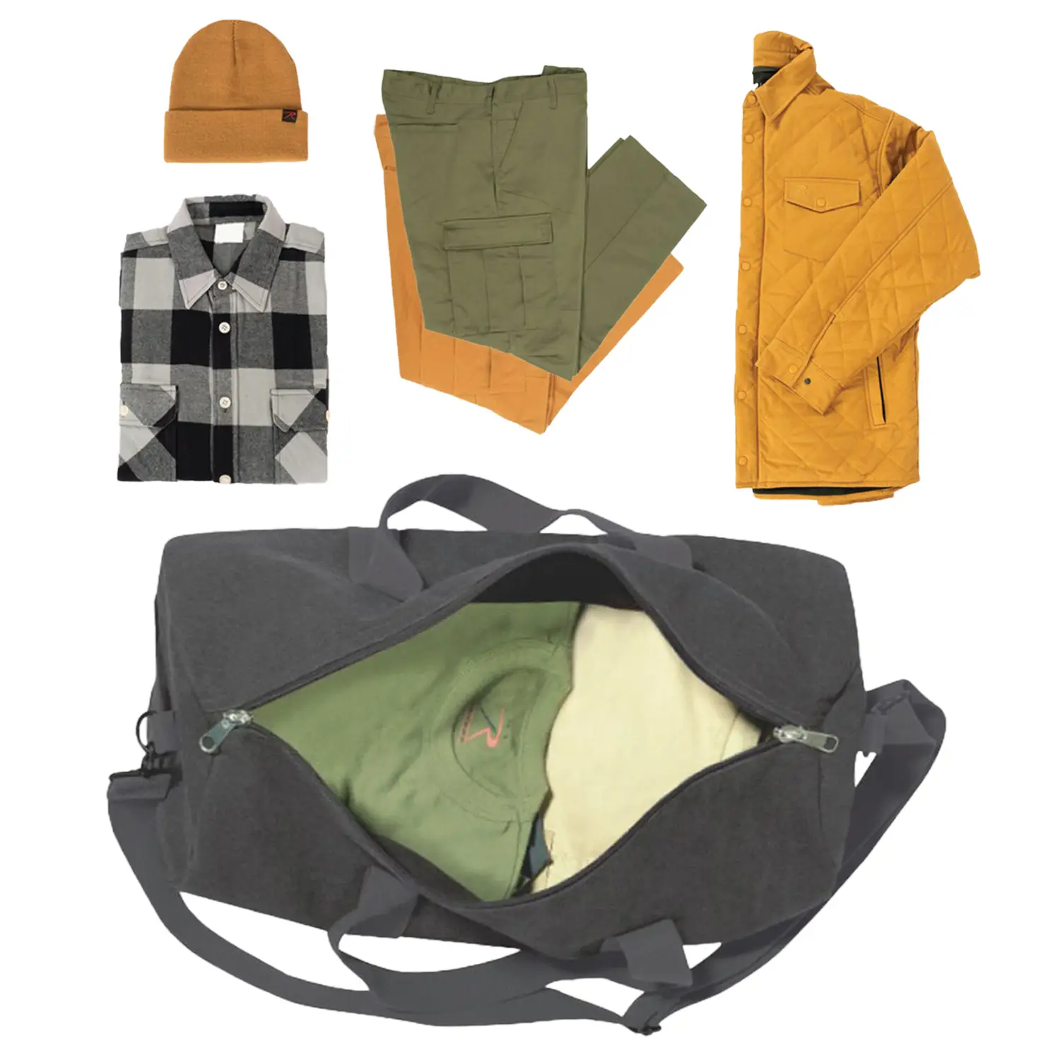 Travel Items Clothing Duffle Bag