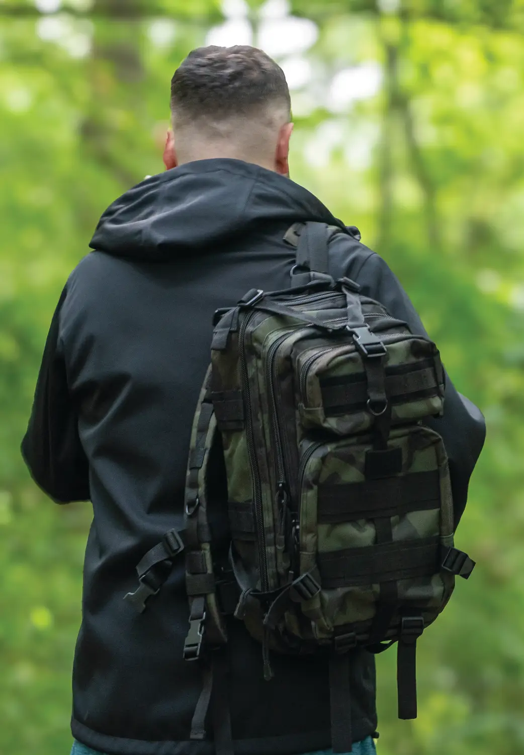 Tactical Pack in Woods Midnight Woodland Camo Transport Bag