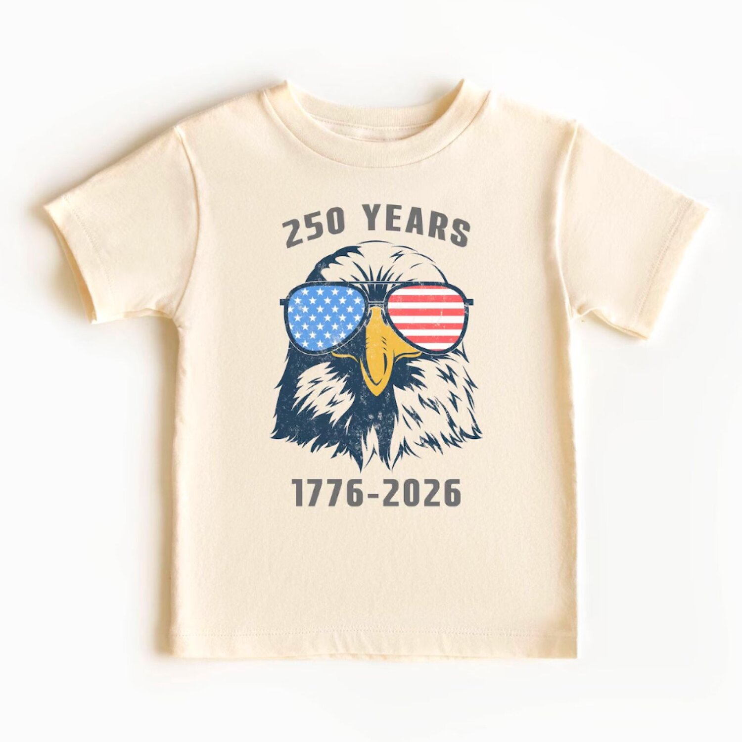A white “USA” 4th of July-themed t-shirt.
