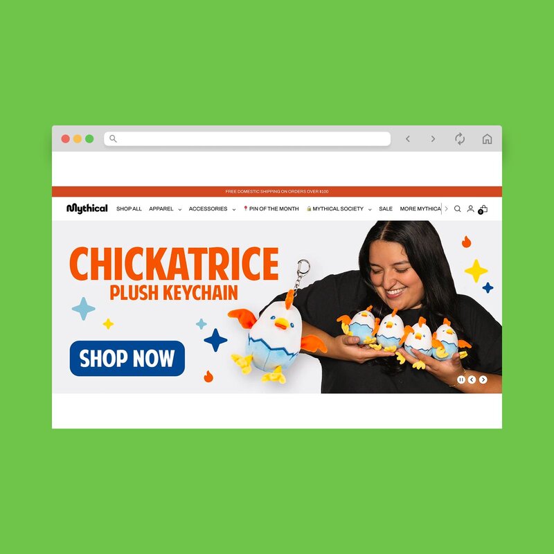 Mythical Store storefront screenshot mockup.