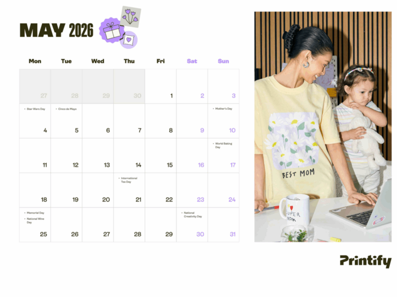 eCommerce holiday calendar for 2026 - May.