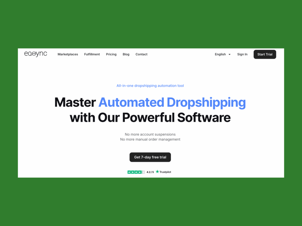 A screenshot of Easy NC landing page.