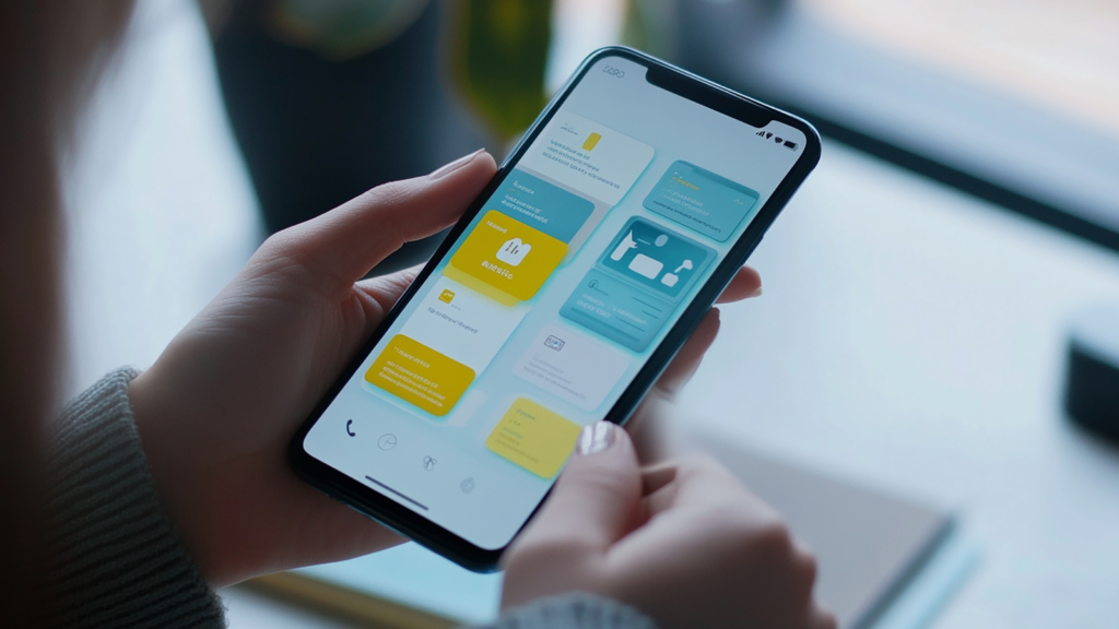 Infographic illustrating steps to create a mobile app for business, featuring design, development, and marketing phases.