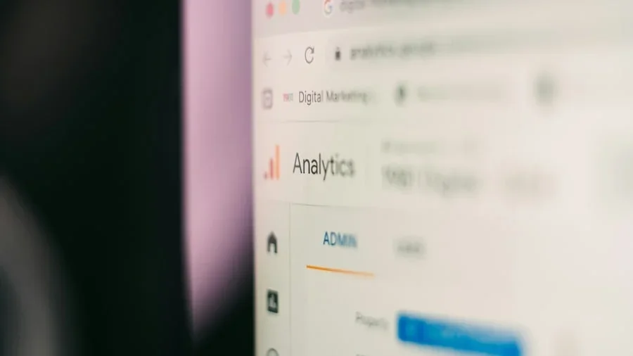 Google analytics on a computer screen.