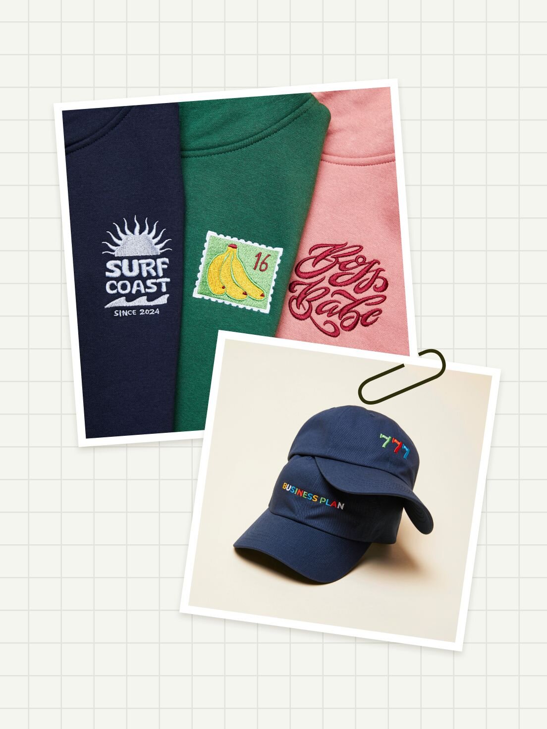 Embroidered apparel and accessories