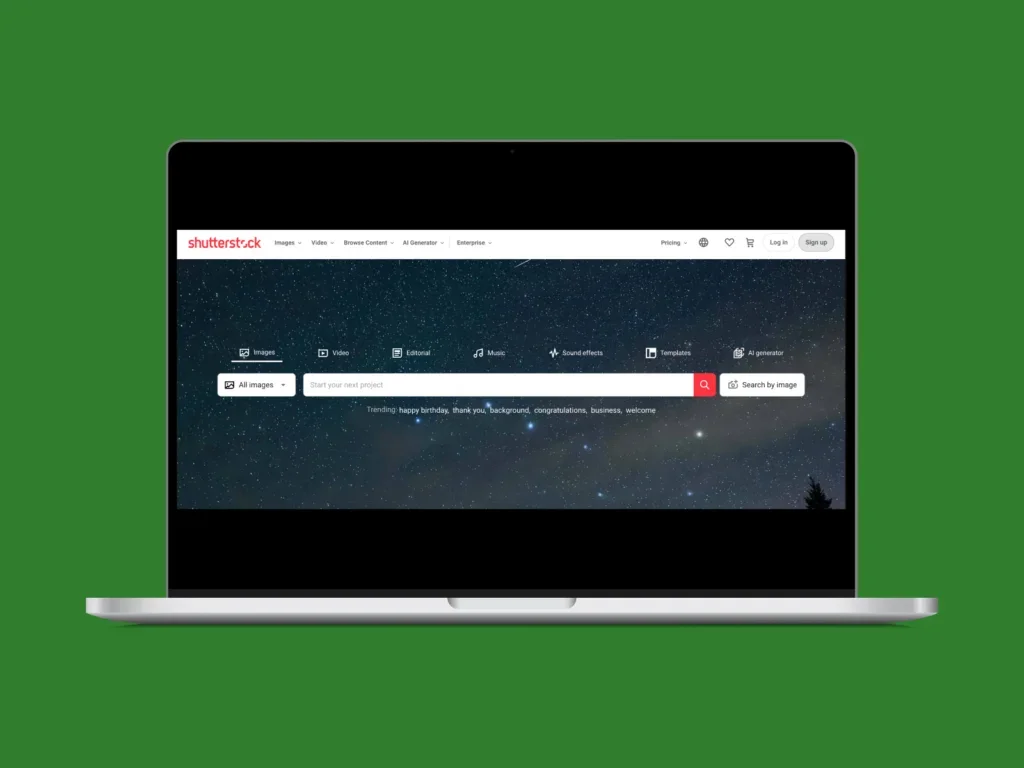 Shutterstock page.
