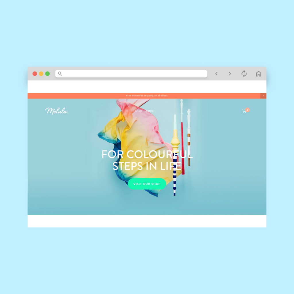 Melula homepage hero section screenshot.