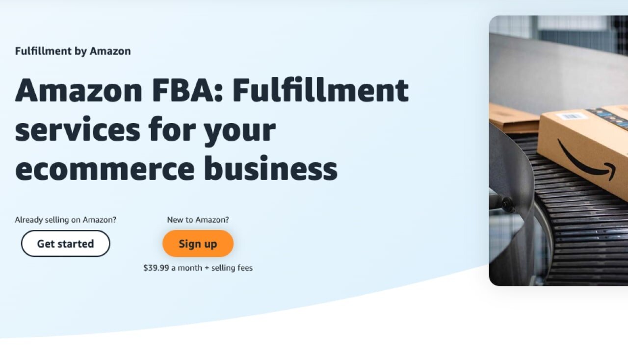 Amazon FBA landing page.