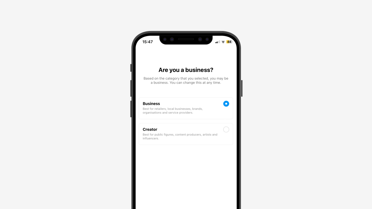 Tap Account and Switch - Type