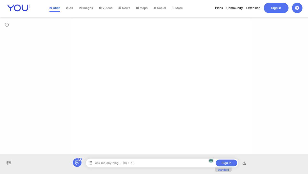 YouChat interface screenshot.
