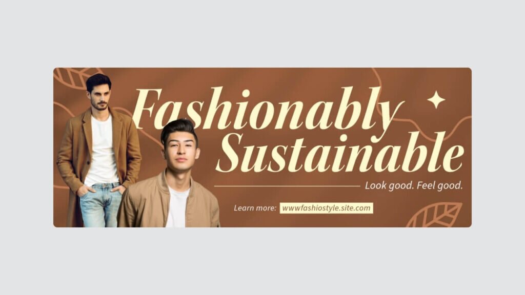 A Facebook Page Cover design for a fashion store with text and models wearing coats.