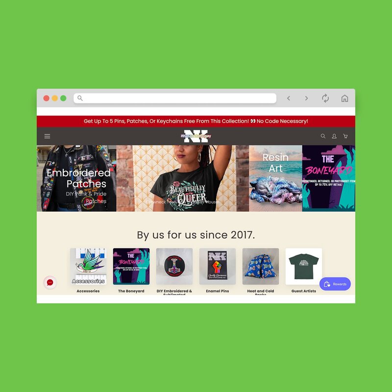 NerdyKeppie storefront screenshot mockup.