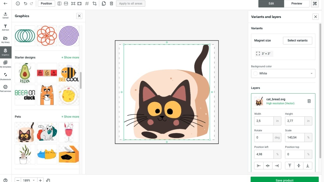 Magnet-making process in Printify's Product Creator.