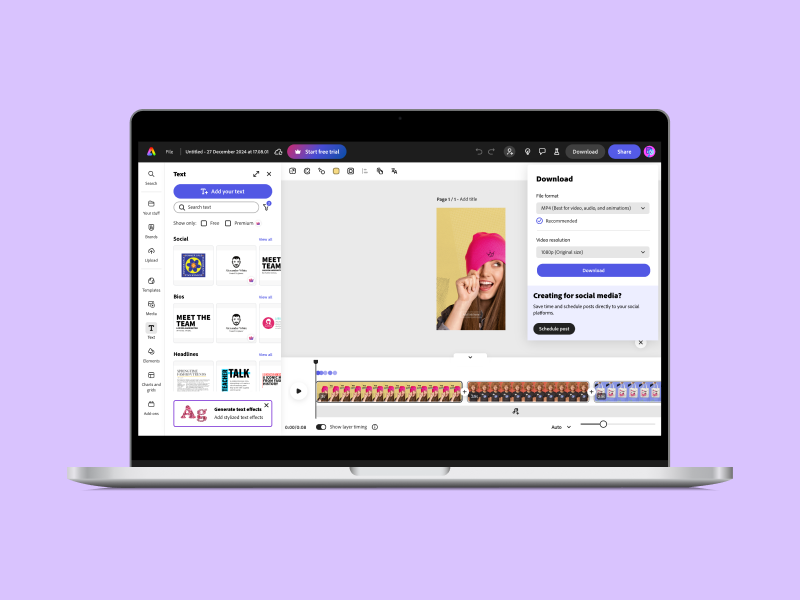 A screenshot of image editing using Adobe Express.