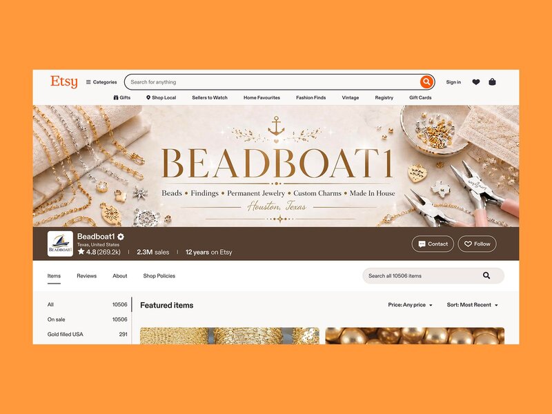 Beadboat1’s Etsy shop screenshot mockup.