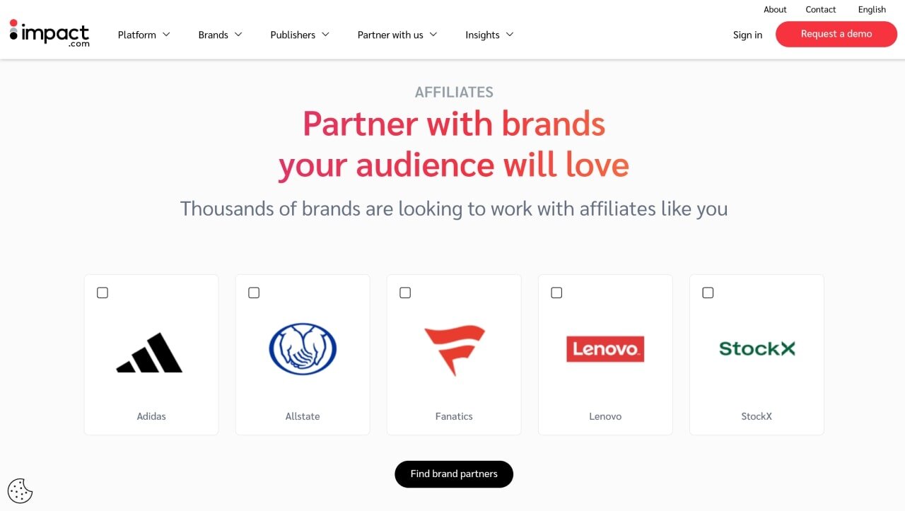 Impact Partners page hero section screenshot.