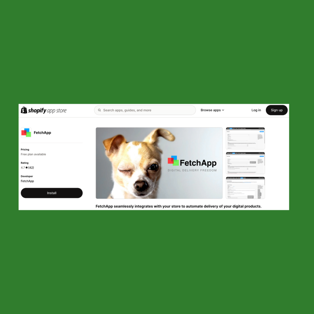 A screenshot of FetchApp.