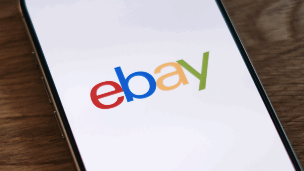 eBay logo representing a global e-commerce platform connecting buyers and sellers worldwide.