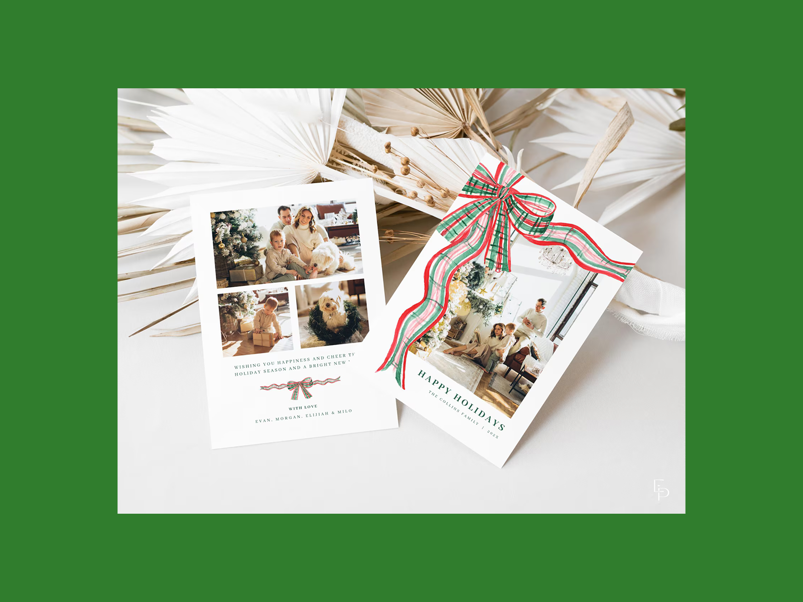 A personalized family Christmas card.