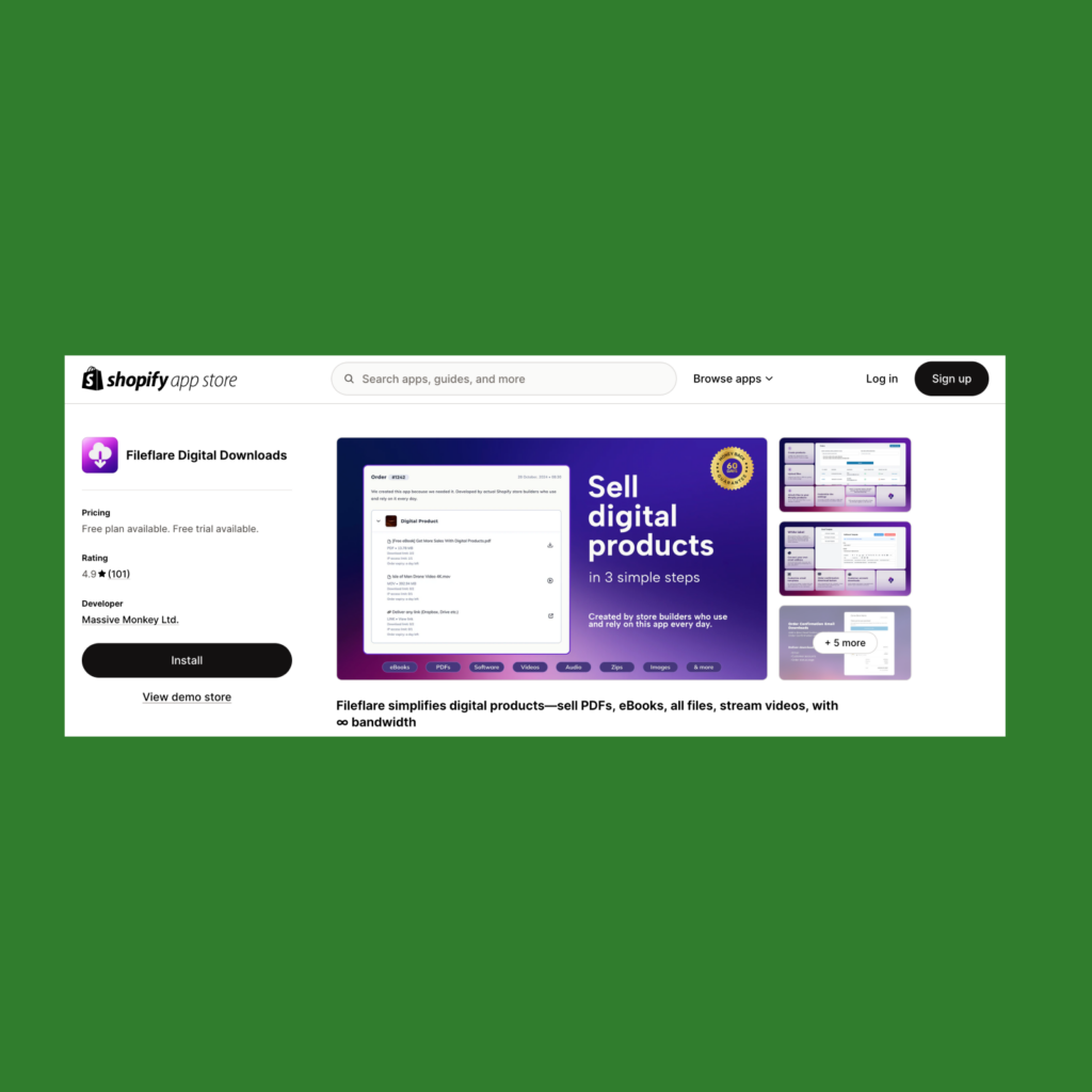 A screenshot of a FileFlare.