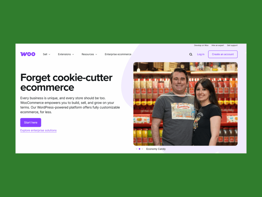 A screenshot of a WooCommerce landing page.