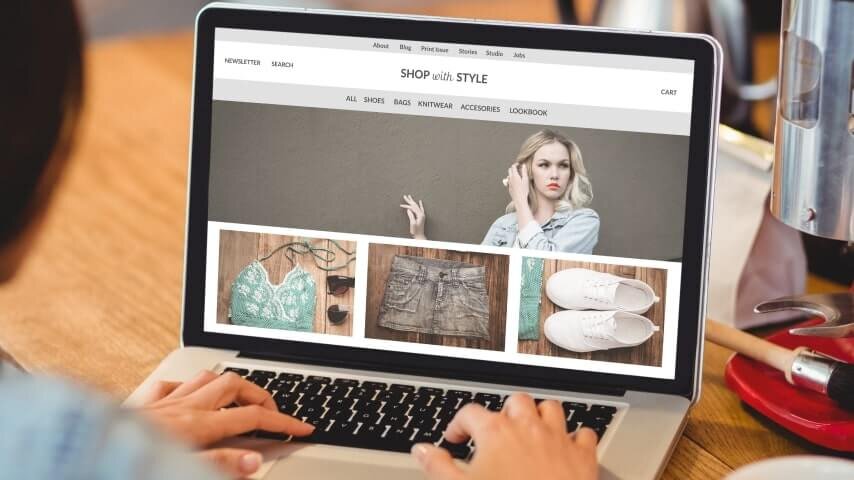 A woman working on her eCommerce store.