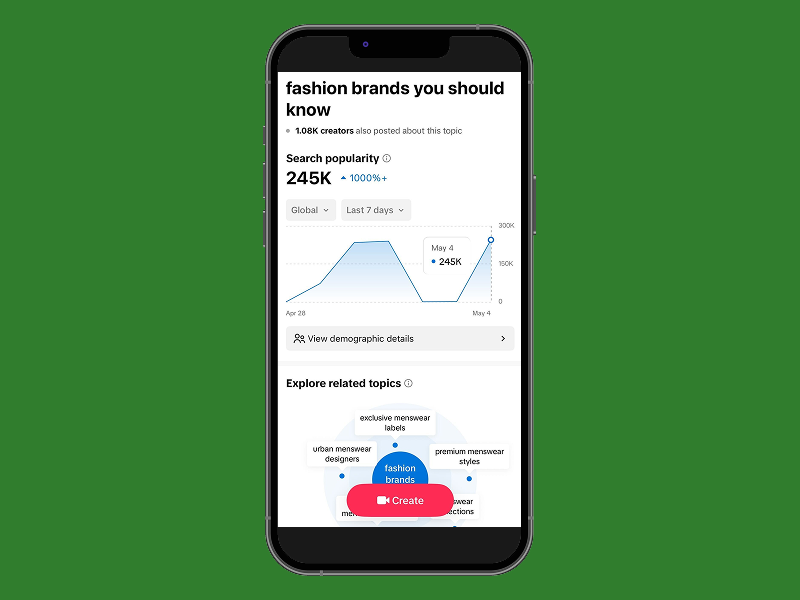 Smartphone screen displaying a data analysis app.