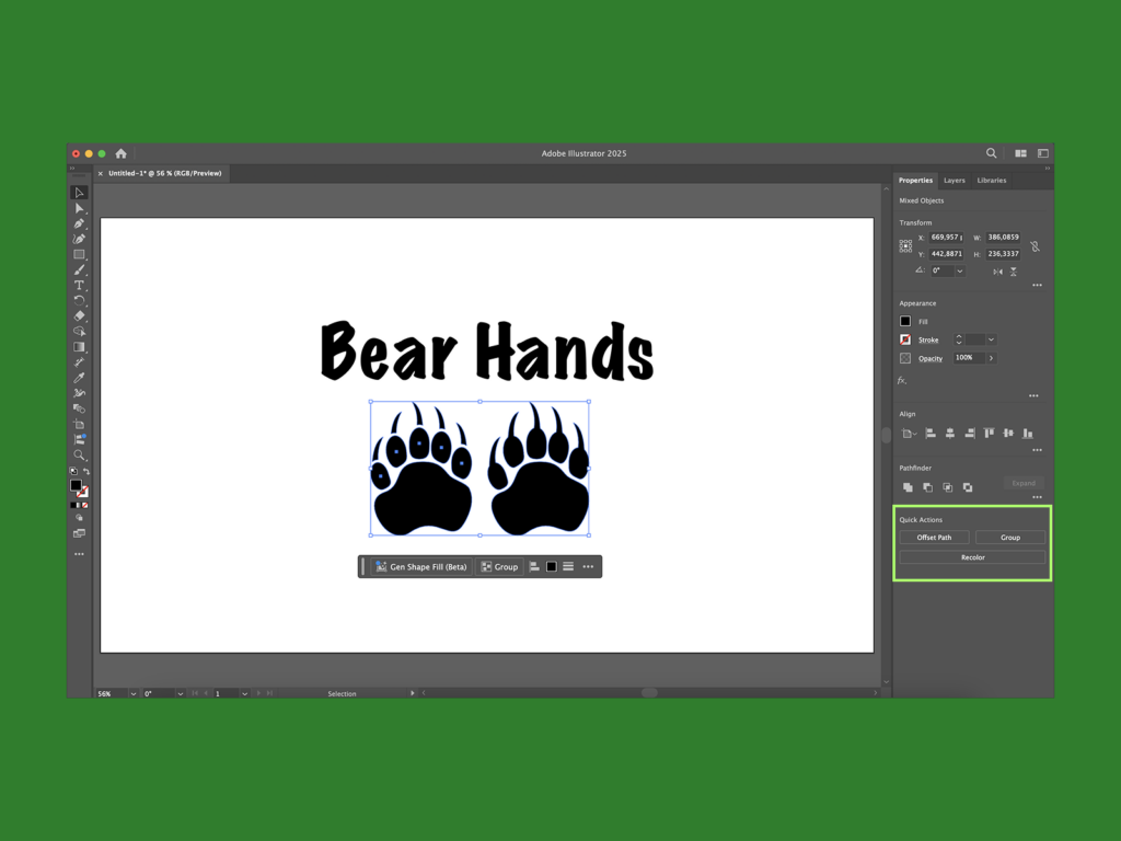 A screenshot mockup showing how to group layers in Adobe Illustrator.