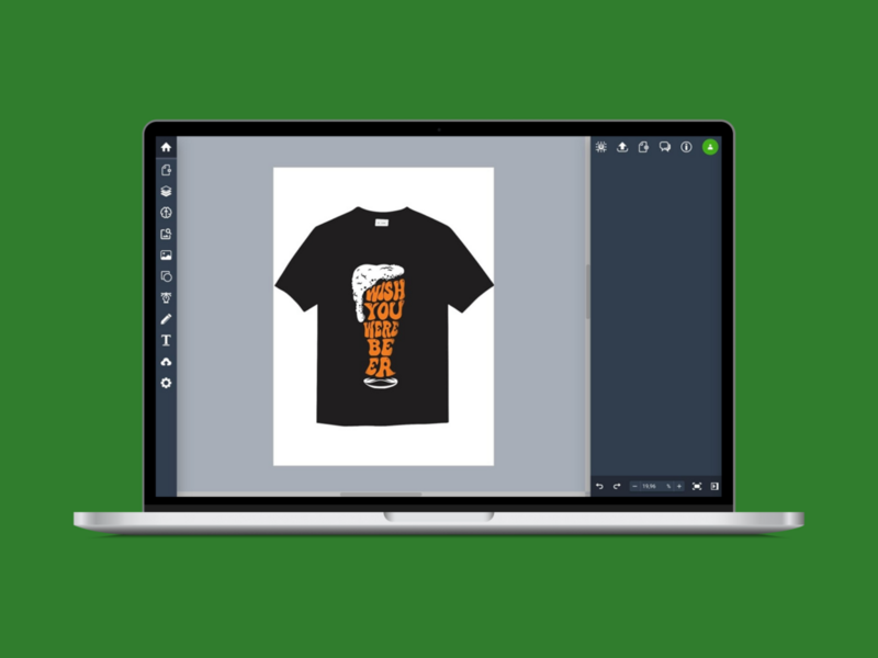 A screenshot mockup with Vectr, as an example of t-shirt design software.