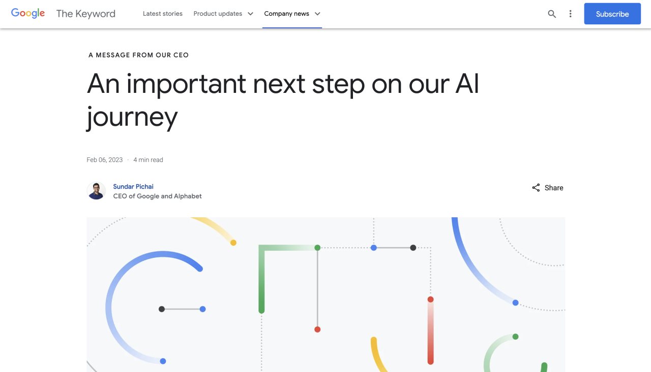 Google Bard homepage screenshot.