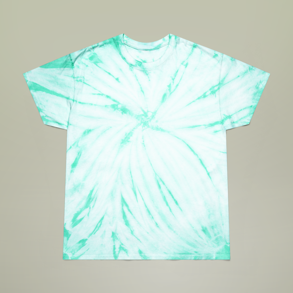 Mint and light green tie-dye t-shirt.