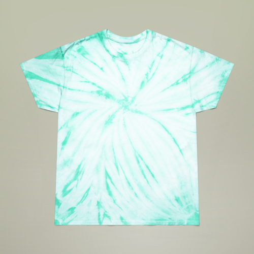 Mint and light green tie-dye t-shirt.