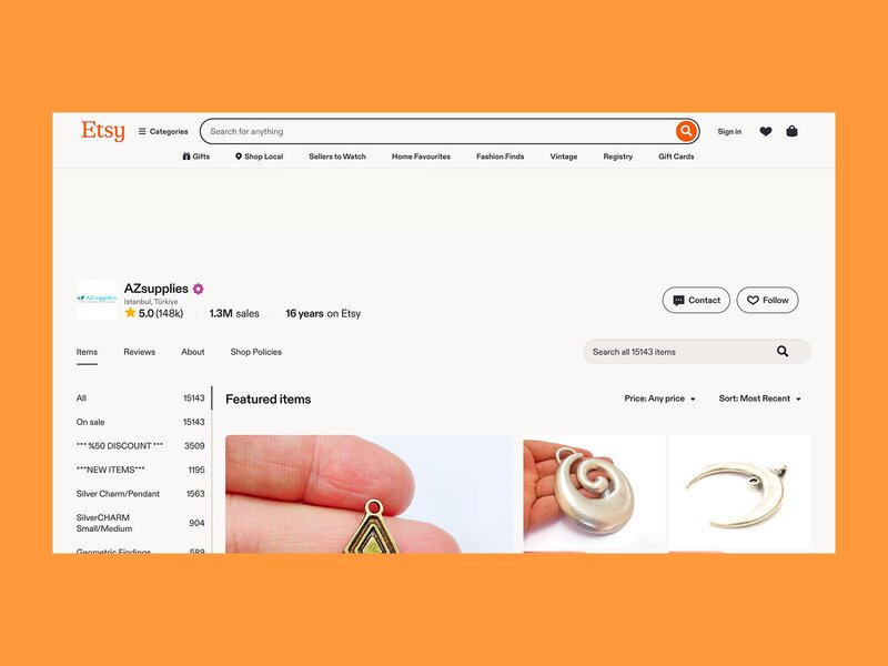 AZsupplies’s Etsy shop screenshot mockup.