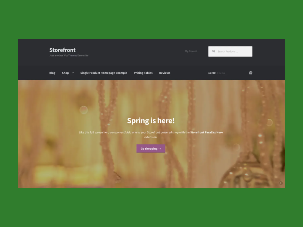 A screenshot showing the Storefront.