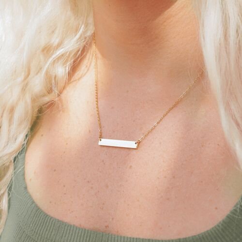 Horizontal Bar Necklace (Engraving)