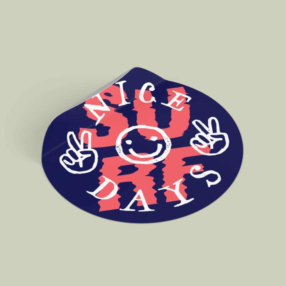 A round vinyl sticker with pattern on it.