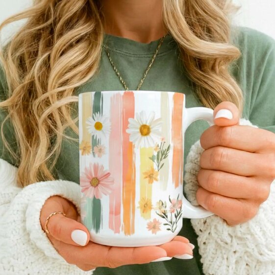 A patterned mug