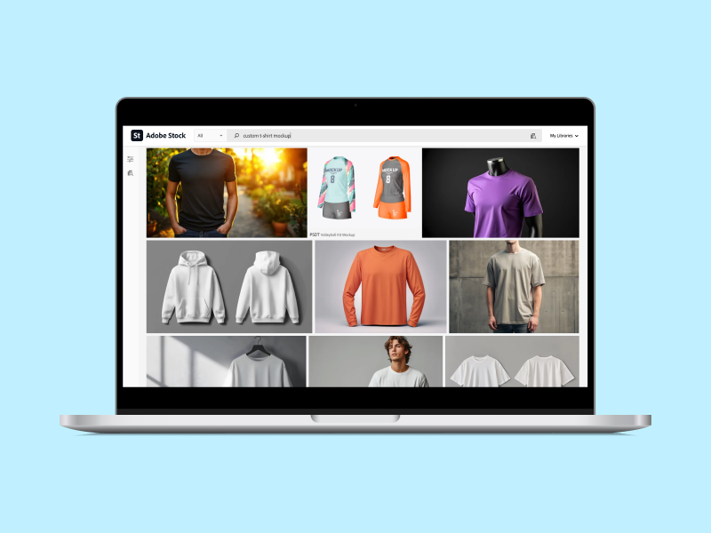 A screenshot of Adobe Stock’s example search query.