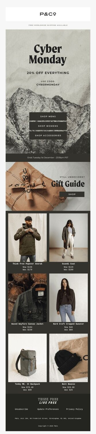 Holiday Email Marketing Examples for Your Inspiration - Cyber Monday