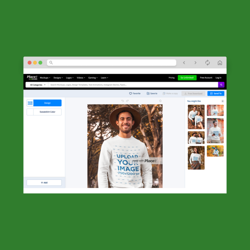 A screenshot mockup of Placeit’s mockup generator.