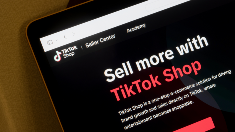 A collage of TikTok Shop logos showcasing various products available for purchase on the platform.