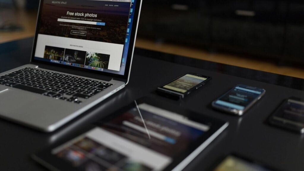 A website opened on multiple devices to show that it’s responsive.