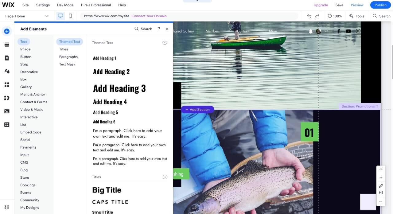 Wix editor